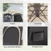 Outsunny Instant Pop Up Camping Tent, 2/3/4 Person Easy Setup Dome Family Tent with Vestibule, Rainfly, 4 Mesh Windows & 2 Doors, Hexagonal Design, Waterproof & UV Protected, Dark Grey