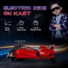 HOMCOM 12V Electric Go Kart for Kids, Battery Powered Ride on Drift Car with Music, Colourful LED Lights, Slow-Start, for Ages 8-12 Years, Red