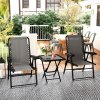 Outsunny 3 Pieces Garden Bistro Set, Folding Table and Chairs Set, Metal Garden Furniture Set with Cup Holders for Outdoor, Patio, Balcony, Dark Grey