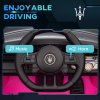 AIYAPLAY Maserati GT2 Licensed 12V Electric Car for Kids, Kids' Electric Ride on with Suspension System, Remote Control, USB, Music, Horn, Lights, Auxiliary Wheels, for Ages 3-5 Years, Pink