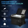 Outsunny 50L Car Refrigerator, Portable Compressor Cooler Box, Fridge Freezer w/ Inner LED Light, Foldable Handles, Cup Holders, 12/24V DC and 110-240V AC for Campervan RV Boat Travel Down to -20°C