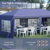 Outsunny 3 x 6m Garden Pop Up Gazebo, Height Adjustable Marquee Party Tent with Sidewalls, Storage Bag, Blue