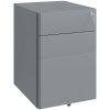 Vinsetto 3-Drawer Mobile Filing Cabinet, Steel Lockable File Cabinet for A4, Legal, Letter, Compact Under Desk Storage Unit with Pre-Assembled Body Except Wheels for Home Office, 39 x 48 x 59cm, Grey