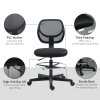 Vinsetto Drafting Chair, Standing Desk Chair, Painting Chair with Adjustable Height, Footrest Ring, Black