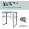 Outsunny 2FT Garden Outdoor Camping Table Portable Folding Picnic Table Aluminium Frame with Adjustable Height 60L x 45W x 64H (cm)