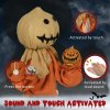 HOMCOM 77cm Outdoor Halloween Decoration Scarecrow, Standing Scarecrow Prop Life Size with Sound and Motion Activated, Light Up Eyes, Howling Sound, Posable Arms, Moving Hands
