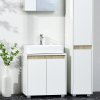 kleankin Modern Bathroom Sink Cabinet, Floor Standing Under Sink Cabinet, Freestanding Storage Cupboard with Double Doors, White