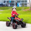 HOMCOM 12V Electric Quad Bike for Kids Ride On Car All Terrain Vehicle Toy, with Forward Reverse Functions, LED Headlights, Music, for Ages 3-5 Years - Red