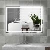 HOMCOM Bathroom Mirror with LED Lights, Illuminated Makeup Mirror with 3 Colours, Defogging Film and Memory Function, Hardwired, Horizontal or Vertical