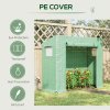 Outsunny Tomato Greenhouse Walk-in Garden Greenhouse with Pent Roof, Roll-up Door, Mesh Window for Plants Flowers Herbs Grow, 200 x 76 x 168 cm, Green