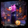 Outsunny 6 FT Halloween Inflatable Headless Skeleton, Scary Halloween Decoration, Inflatable Skeleton Blow Up Decoration with Built-in Colourful LED Lights for Garden Indoor Outdoor Decor