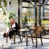 Outsunny 3 Pieces Patio Bistro Set, Garden Furniture Set with Stackable Chairs, Tempered Glass Table, Rust Resistant for Outdoor, Balcony, Patio, Garden, Dark Brown