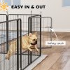 PawHut Dog Pen, 12 Panel Puppy Pen, Steel Dog Playpen, for Medium Breeds, 80cm Tall, Black