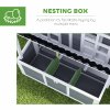 PawHut Wooden Chicken Coop with Nesting Box, Hen House Poultry Cage with Slide-Out Tray, Waterproof Roof, Perches, for 4-6 Chickens, 100 x 86 x 100cm