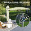 Outsunny 3(m) Cantilever Garden Parasol with Solar Powered Lights, Fibreglass Ribs, Crank Handle & Cross Base, UPF 50+, 360 Rotation, Overhanging Patio Umbrella for Patio Market, Cream