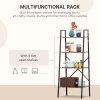 HOMCOM Ladder Shelf, Bookshelf, 4-Tier Industrial Storage Rack for Living Room, Bedroom, Kitchen