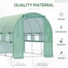 Outsunny 3 x 2 x 2m Polytunnel Greenhouse with Roll-up Sidewalls, Door and 6 Mesh Windows, Walk In Green House with UV-resistant PE Cover, Green