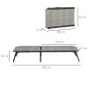Outsunny Foldable Outdoor PE Rattan Sun Lounger, Patio Wicker Recliners Lounge Chair w/ 5-Level Adjustable Backrest, for Poolside, Garden, Mixed Grey