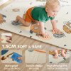 AIYAPLAY Baby Play Mat Double Sided, Foldable & Reversible Activity Playmat, Waterproof Kids Foam Crawling Mat for Outdoor Indoor Playtime Picnics, 196 x 176 x 1.5cm, Astronaut & Planet Theme