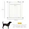 PawHut Dog Stair Gate, Pressure Fit Dog Safety Gate with Automatic Closing System, Double Locking, for Stairs, Doors, Hallways, House, 74-80cm Width, White