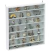 HOMCOM 7-Tier Wall Mounted Display Cabinet, Display Case with 6 Adjustable Shelves, Glass Doors for Home Office Ornaments 83x80cm, White
