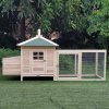 PawHut Chicken Coop with Chicken Run, Outdoor Hen House Poultry Cage with Nesting Box, Openable Top, 196 x 76 x 97cm, Natural