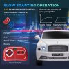HOMCOM Bentley Mulsanne Licensed Kids Electric Ride On Car 12V Powered Toy Car w/ Remote Control, Music, Horn, Lights, MP3 Slot, Suspension Wheels, for Ages 3-6 Years - White