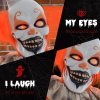 HOMCOM 183cm Orange Classic Clown Outdoor Halloween Decoration, Halloween Animatronic with Sound Activated, Light Up Eyes, Sound Effects, Animated Prop for Haunted House