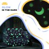 AIYAPLAY Kids Sofa Bed, 2 in 1 Kids Folding Bed Toddler Armchair with Glow in The Dark Stars Design, Washable Cushion and Cover, Convertible Kid Chair to Lounger for 1.5-3 Years Old, 1 Seater, Pink
