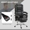 Vinsetto Office Chair with 6-point Vibration Massage and Heat, PU Leather High Back Recliner Desk Chair with Adjustable Height, Armrest, Footrest for Home, Black