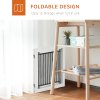 PawHut Freestanding Dog Cate, Foldable Wooden Pet Gate with  - 61cm Tall, for Stairways, Doorways, Hallways, Small Dogs - White