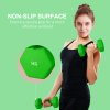 SPORTNOW Set of 2 Hex Dumbbells, Neoprene Weights Pair with Non-Slip Grip, Home Gym Fitness Training Equipment, 2 x 5kg, Green