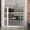 PawHut Pressure Fit Dog Stair Gate No Drilling Safety Gate Auto Close for Doorways, Hallways, 74-80cm Adjustable, 78cm Tall, White