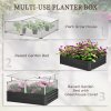 Outsunny Galvanised Raised Garden Bed with Greenhouse and Openable Cover, Metal Outdoor Planters for Vegetables, Flowers and Herbs, for Patio and Garden, 126 x 107 x 67.5cm, Dark Grey
