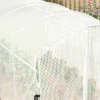Outsunny 3 x 2 x 2m Polytunnel Greenhouse with Hinged Door, Walk-in Grow House Tent with UV-resistant PE Cover, Galvanised Steel Frame, Clamps, White