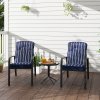 Outsunny 3-Piece Patio Bistro Set, 5-Position Adjustable Recliner Garden Chairs and Tempered Glass Table, Garden Furniture Set with Cushions, High Back, Armrests, Metal Frame for Balcony Patio, Blue