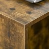 HOMCOM Mobile Sofa Side Table C-Shape End Table with Storage and Casters for Laptop Coffee Snack