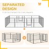 PawHut Dog Pen 16 Panels Puppy Pen Heavy Duty Pet Playpen for Indoor Outdoor for Dogs, Rabbits, Ducks 80cm High
