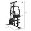 HOMCOM Multi Gym Equipment, Multifunction Home Gym Machine with 45kg Weight Stack, for Lat Pulldown, Leg Extensions, Preacher Bicep Curls, Triceps Pulldowns, Chest Press, Strength Training