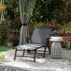 Outsunny Folding Sun Lounger with Wheels, 5-Position Adjustable Garden Chaise Lounge Sunbed with Armrests, Metal Frame Outdoor Portable Reclining Chair for Beach, Porch, Grey