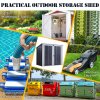 Outsunny 5ft x 3ft Garden 2-Bin Corrugated Steel Rubbish Storage Shed w/ Locking Doors Lid Outdoor Hygienic Dustbin Unit Garbage Trash Cover
