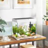 PawHut 17L Fish Tank, Glass Aquarium with Filter System, LED Light, Water Pump, Fish Tank Starter Kits for Betta, Goldfish, Shrimps, White