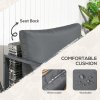 Outsunny 6 Pieces PE Rattan Garden Furniture Set with Sofa, Armchairs, Stool, Patio Sofa Set with Metal Coffee Table, Cushions, for Poolside, Charcoal Grey
