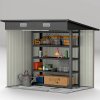 Outsunny 7 x 4ft Outdoor Garden Metal Storage Shed, Tool Storage Box for Patio, Grey Wood Grain