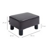 HOMCOM Faux Leather Footstool, Small Foot Rest, Rectangle Sofa Stool for Bedroom Living Room, Brown
