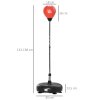 HOMCOM Punching Bag with Stand, Freestanding Boxing Bag Set, with Speedball, 132-158cm Adjustable Height, for Teens, Red/Black