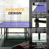 SPORTNOW 9FT Folding Table Tennis Table, Portable Full-Size Ping Pong Table with 4 Wheels, 2 Bats, 3 Balls, Quick Set-Up Indoor Game Table, Blue
