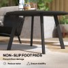 Outsunny 70cm Round Coffee Table, Outdoor Garden Table with Non-Slip Foot Pads and Metal Frame for Garden, Terrace, Balcony, Living Room, Black