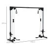 SPORTNOW Multi Home Gyms with Cable Pulley System, Cable Crossover Machine with 4 Handles for Full Body Strength Training, Power Rack for Home Workout, Black