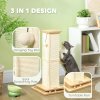 PawHut Cat Scratching Post, 67cm Cat Scratcher with Sisal Scratching Post, Track Ball Toy, Hanging Ball, 3 in 1 Cat Scratcher Post for Indoor Kittens